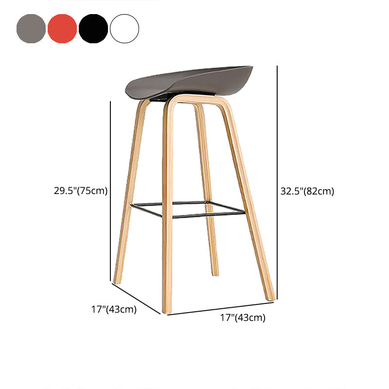 Modern Style Solid Wood Bar Stool with Footrest and Acrylic Low Back Bar Stool Clearhalo 'Bar Furniture' 'Bar Stools' 'bar_stools' 'furn' 'furn_bar_stools' 'furniture_bar_stools' 'Kitchen & Dining Furniture' 'kitchen&dining_furn' 'kitchen' 'kitchen_furn' Furniture' 4555648