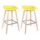Modern Style Solid Wood Bar Stool with Footrest Low Back Bistro Bar Stool 30 Inches Yellow 2 Piece Set Clearhalo 'Bar Furniture' 'Bar Stools' 'bar_stools' 'furn' 'furn_bar_stools' 'furniture_bar_stools' 'Kitchen & Dining Furniture' 'kitchen&dining_furn' 'kitchen' 'kitchen_furn' Furniture' 4555652