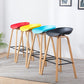Modern Style Solid Wood Bar Stool with Footrest Low Back Bistro Bar Stool 30 Inches Clearhalo 'Bar Furniture' 'Bar Stools' 'bar_stools' 'furn' 'furn_bar_stools' 'furniture_bar_stools' 'Kitchen & Dining Furniture' 'kitchen&dining_furn' 'kitchen' 'kitchen_furn' Furniture' 4555653