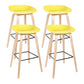 Modern Style Solid Wood Bar Stool with Footrest Low Back Bistro Bar Stool 30 Inches Yellow 4 Piece Set Clearhalo 'Bar Furniture' 'Bar Stools' 'bar_stools' 'furn' 'furn_bar_stools' 'furniture_bar_stools' 'Kitchen & Dining Furniture' 'kitchen&dining_furn' 'kitchen' 'kitchen_furn' Furniture' 4555654