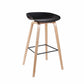Modern Style Solid Wood Bar Stool with Footrest Low Back Bistro Bar Stool 30 Inches Black 1 Piece Clearhalo 'Bar Furniture' 'Bar Stools' 'bar_stools' 'furn' 'furn_bar_stools' 'furniture_bar_stools' 'Kitchen & Dining Furniture' 'kitchen&dining_furn' 'kitchen' 'kitchen_furn' Furniture' 4555655