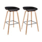 Modern Style Solid Wood Bar Stool with Footrest Low Back Bistro Bar Stool 30 Inches Black 2 Piece Set Clearhalo 'Bar Furniture' 'Bar Stools' 'bar_stools' 'furn' 'furn_bar_stools' 'furniture_bar_stools' 'Kitchen & Dining Furniture' 'kitchen&dining_furn' 'kitchen' 'kitchen_furn' Furniture' 4555658