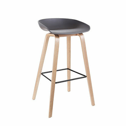 Modern Style Solid Wood Bar Stool with Footrest Low Back Bistro Bar Stool 30 Inches Grey 1 Piece Clearhalo 'Bar Furniture' 'Bar Stools' 'bar_stools' 'furn' 'furn_bar_stools' 'furniture_bar_stools' 'Kitchen & Dining Furniture' 'kitchen&dining_furn' 'kitchen' 'kitchen_furn' Furniture' 4555661