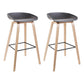 Modern Style Solid Wood Bar Stool with Footrest Low Back Bistro Bar Stool 30 Inches Grey 2 Piece Set Clearhalo 'Bar Furniture' 'Bar Stools' 'bar_stools' 'furn' 'furn_bar_stools' 'furniture_bar_stools' 'Kitchen & Dining Furniture' 'kitchen&dining_furn' 'kitchen' 'kitchen_furn' Furniture' 4555663