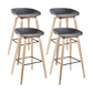 Modern Style Solid Wood Bar Stool with Footrest Low Back Bistro Bar Stool 30 Inches Grey 4 Piece Set Clearhalo 'Bar Furniture' 'Bar Stools' 'bar_stools' 'furn' 'furn_bar_stools' 'furniture_bar_stools' 'Kitchen & Dining Furniture' 'kitchen&dining_furn' 'kitchen' 'kitchen_furn' Furniture' 4555664