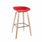 Modern Style Solid Wood Bar Stool with Footrest Low Back Bistro Bar Stool 30 Inches Red 1 Piece Clearhalo 'Bar Furniture' 'Bar Stools' 'bar_stools' 'furn' 'furn_bar_stools' 'furniture_bar_stools' 'Kitchen & Dining Furniture' 'kitchen&dining_furn' 'kitchen' 'kitchen_furn' Furniture' 4555665