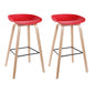 Modern Style Solid Wood Bar Stool with Footrest Low Back Bistro Bar Stool 30 Inches Red 2 Piece Set Clearhalo 'Bar Furniture' 'Bar Stools' 'bar_stools' 'furn' 'furn_bar_stools' 'furniture_bar_stools' 'Kitchen & Dining Furniture' 'kitchen&dining_furn' 'kitchen' 'kitchen_furn' Furniture' 4555666