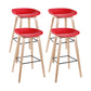 Modern Style Solid Wood Bar Stool with Footrest Low Back Bistro Bar Stool 30 Inches Red 4 Piece Set Clearhalo 'Bar Furniture' 'Bar Stools' 'bar_stools' 'furn' 'furn_bar_stools' 'furniture_bar_stools' 'Kitchen & Dining Furniture' 'kitchen&dining_furn' 'kitchen' 'kitchen_furn' Furniture' 4555667