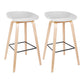 Modern Style Solid Wood Bar Stool with Footrest Low Back Bistro Bar Stool 30 Inches White 2 Piece Set Clearhalo 'Bar Furniture' 'Bar Stools' 'bar_stools' 'furn' 'furn_bar_stools' 'furniture_bar_stools' 'Kitchen & Dining Furniture' 'kitchen&dining_furn' 'kitchen' 'kitchen_furn' Furniture' 4555669