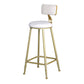 Glam Armless Backrest Counter Stool Iron Bar Stool with Velvet Cushion and Pedal White 1 Piece Clearhalo 'Bar Furniture' 'Bar Stools' 'bar_stools' 'furn' 'furn_bar_stools' 'furniture_bar_stools' 'Kitchen & Dining Furniture' 'kitchen&dining_furn' 'kitchen' 'kitchen_furn' Furniture' 4555708