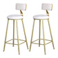 Glam Armless Backrest Counter Stool Iron Bar Stool with Velvet Cushion and Pedal White 2 Piece Set Clearhalo 'Bar Furniture' 'Bar Stools' 'bar_stools' 'furn' 'furn_bar_stools' 'furniture_bar_stools' 'Kitchen & Dining Furniture' 'kitchen&dining_furn' 'kitchen' 'kitchen_furn' Furniture' 4555709
