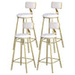 Glam Armless Backrest Counter Stool Iron Bar Stool with Velvet Cushion and Pedal White 4 Piece Set Clearhalo 'Bar Furniture' 'Bar Stools' 'bar_stools' 'furn' 'furn_bar_stools' 'furniture_bar_stools' 'Kitchen & Dining Furniture' 'kitchen&dining_furn' 'kitchen' 'kitchen_furn' Furniture' 4555710