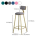 Glam Armless Backrest Counter Stool Iron Bar Stool with Velvet Cushion and Pedal Clearhalo 'Bar Furniture' 'Bar Stools' 'bar_stools' 'furn' 'furn_bar_stools' 'furniture_bar_stools' 'Kitchen & Dining Furniture' 'kitchen&dining_furn' 'kitchen' 'kitchen_furn' Furniture' 4555715