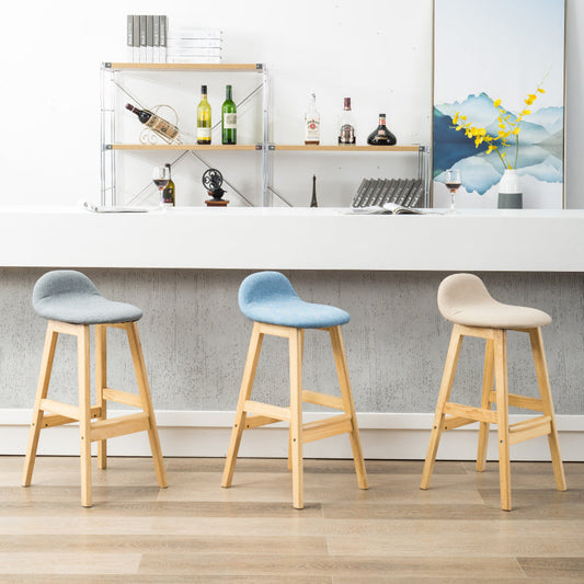 Contemporary Leather Solid Wood Barstools Indoor Bar Stool with Low Back Clearhalo 'Bar Furniture' 'Bar Stools' 'bar_stools' 'furn' 'furn_bar_stools' 'furniture_bar_stools' 'Kitchen & Dining Furniture' 'kitchen&dining_furn' 'kitchen' 'kitchen_furn' Furniture' 4555758