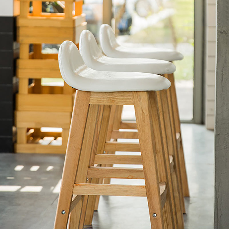 Contemporary Leather Solid Wood Barstools Indoor Bar Stool with Low Back Clearhalo 'Bar Furniture' 'Bar Stools' 'bar_stools' 'furn' 'furn_bar_stools' 'furniture_bar_stools' 'Kitchen & Dining Furniture' 'kitchen&dining_furn' 'kitchen' 'kitchen_furn' Furniture' 4555760