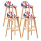 Contemporary Leather Solid Wood Barstools Indoor Bar Stool with Low Back Red-White-Blue 4 Piece Set Clearhalo 'Bar Furniture' 'Bar Stools' 'bar_stools' 'furn' 'furn_bar_stools' 'furniture_bar_stools' 'Kitchen & Dining Furniture' 'kitchen&dining_furn' 'kitchen' 'kitchen_furn' Furniture' 4555762