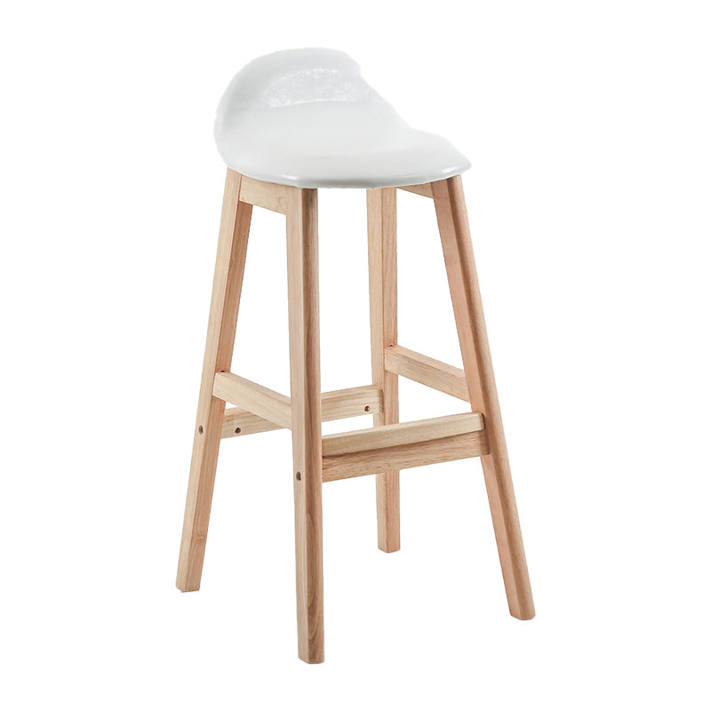 Contemporary Leather Solid Wood Barstools Indoor Bar Stool with Low Back Gloss White 1 Piece Clearhalo 'Bar Furniture' 'Bar Stools' 'bar_stools' 'furn' 'furn_bar_stools' 'furniture_bar_stools' 'Kitchen & Dining Furniture' 'kitchen&dining_furn' 'kitchen' 'kitchen_furn' Furniture' 4555764