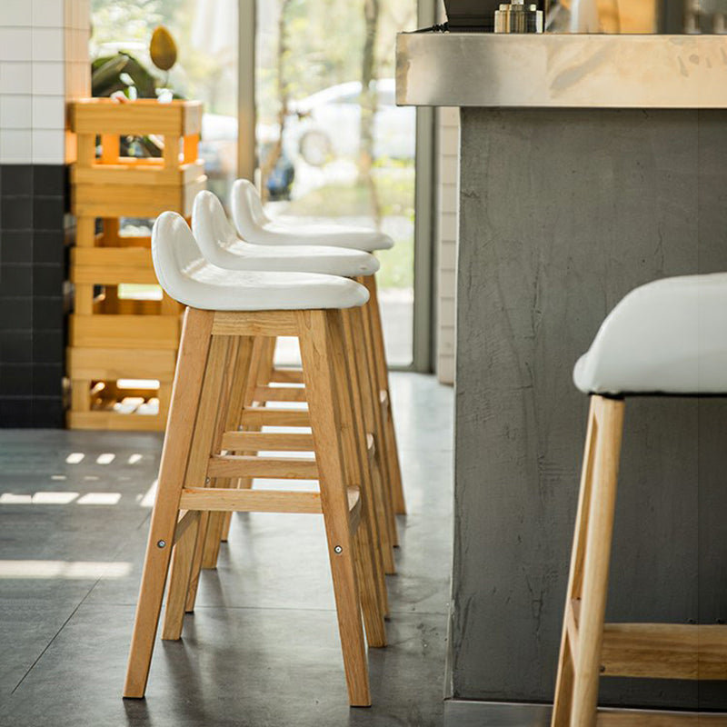 Contemporary Leather Solid Wood Barstools Indoor Bar Stool with Low Back Clearhalo 'Bar Furniture' 'Bar Stools' 'bar_stools' 'furn' 'furn_bar_stools' 'furniture_bar_stools' 'Kitchen & Dining Furniture' 'kitchen&dining_furn' 'kitchen' 'kitchen_furn' Furniture' 4555765