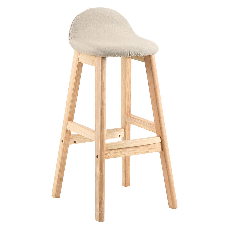 Contemporary Leather Solid Wood Barstools Indoor Bar Stool with Low Back Khaki 1 Piece Clearhalo 'Bar Furniture' 'Bar Stools' 'bar_stools' 'furn' 'furn_bar_stools' 'furniture_bar_stools' 'Kitchen & Dining Furniture' 'kitchen&dining_furn' 'kitchen' 'kitchen_furn' Furniture' 4555771