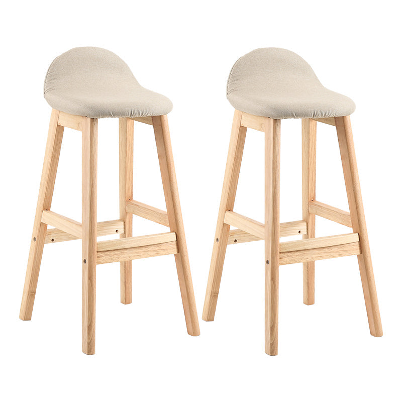 Contemporary Leather Solid Wood Barstools Indoor Bar Stool with Low Back Khaki 2 Piece Set Clearhalo 'Bar Furniture' 'Bar Stools' 'bar_stools' 'furn' 'furn_bar_stools' 'furniture_bar_stools' 'Kitchen & Dining Furniture' 'kitchen&dining_furn' 'kitchen' 'kitchen_furn' Furniture' 4555773
