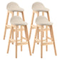 Contemporary Leather Solid Wood Barstools Indoor Bar Stool with Low Back Khaki 4 Piece Set Clearhalo 'Bar Furniture' 'Bar Stools' 'bar_stools' 'furn' 'furn_bar_stools' 'furniture_bar_stools' 'Kitchen & Dining Furniture' 'kitchen&dining_furn' 'kitchen' 'kitchen_furn' Furniture' 4555774