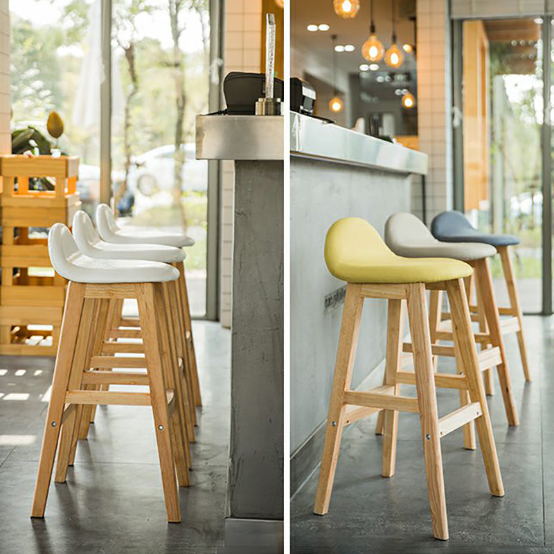 Contemporary Leather Solid Wood Barstools Indoor Bar Stool with Low Back Clearhalo 'Bar Furniture' 'Bar Stools' 'bar_stools' 'furn' 'furn_bar_stools' 'furniture_bar_stools' 'Kitchen & Dining Furniture' 'kitchen&dining_furn' 'kitchen' 'kitchen_furn' Furniture' 4555776