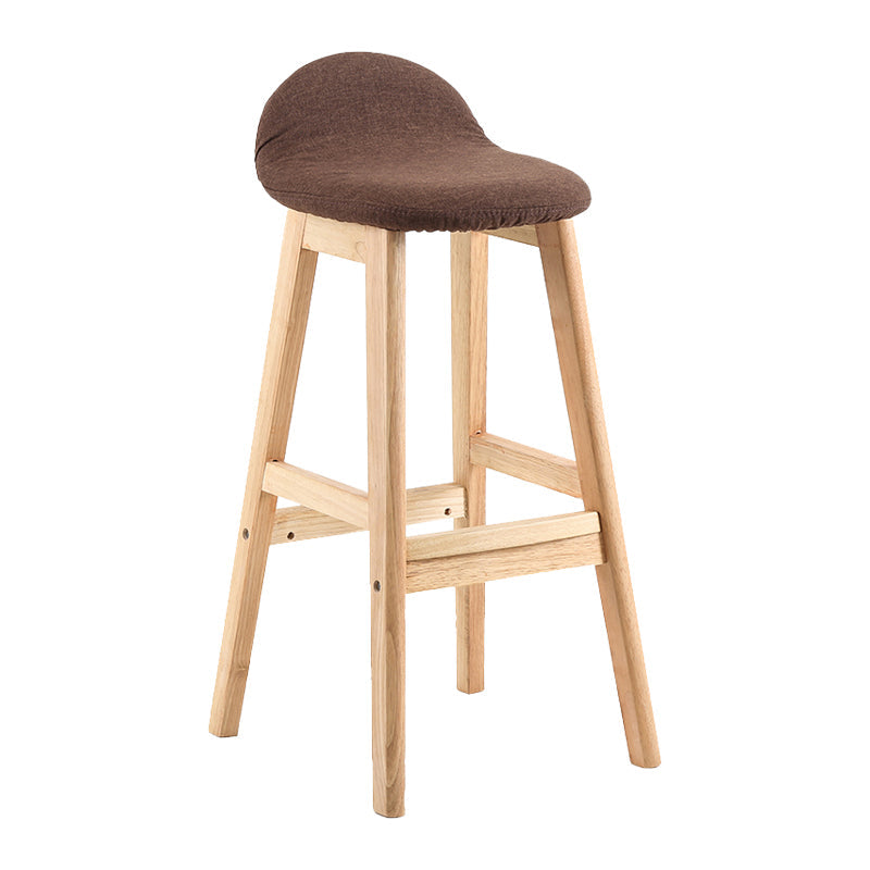 Contemporary Leather Solid Wood Barstools Indoor Bar Stool with Low Back Coffee 1 Piece Clearhalo 'Bar Furniture' 'Bar Stools' 'bar_stools' 'furn' 'furn_bar_stools' 'furniture_bar_stools' 'Kitchen & Dining Furniture' 'kitchen&dining_furn' 'kitchen' 'kitchen_furn' Furniture' 4555777