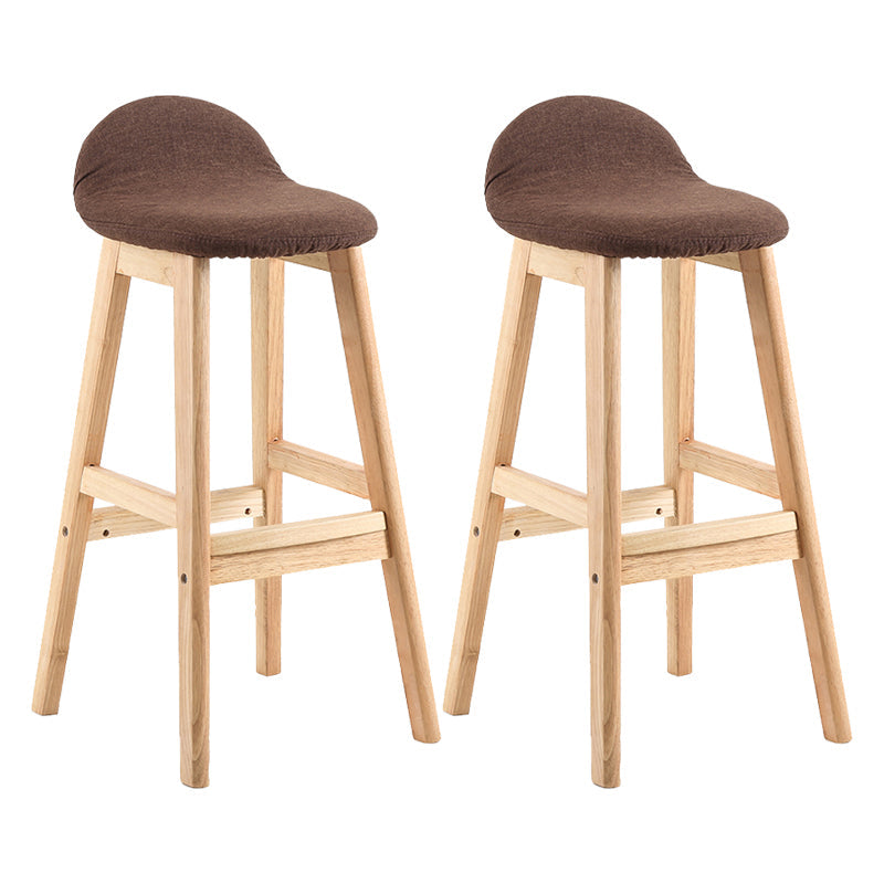 Contemporary Leather Solid Wood Barstools Indoor Bar Stool with Low Back Coffee 2 Piece Set Clearhalo 'Bar Furniture' 'Bar Stools' 'bar_stools' 'furn' 'furn_bar_stools' 'furniture_bar_stools' 'Kitchen & Dining Furniture' 'kitchen&dining_furn' 'kitchen' 'kitchen_furn' Furniture' 4555778