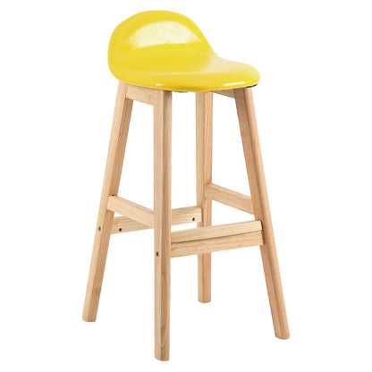 Contemporary Leather Solid Wood Barstools Indoor Bar Stool with Low Back Light Yellow 1 Piece Clearhalo 'Bar Furniture' 'Bar Stools' 'bar_stools' 'furn' 'furn_bar_stools' 'furniture_bar_stools' 'Kitchen & Dining Furniture' 'kitchen&dining_furn' 'kitchen' 'kitchen_furn' Furniture' 4555780