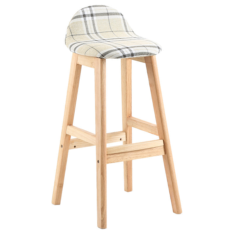Contemporary Leather Solid Wood Barstools Indoor Bar Stool with Low Back White 1 Piece Clearhalo 'Bar Furniture' 'Bar Stools' 'bar_stools' 'furn' 'furn_bar_stools' 'furniture_bar_stools' 'Kitchen & Dining Furniture' 'kitchen&dining_furn' 'kitchen' 'kitchen_furn' Furniture' 4555783