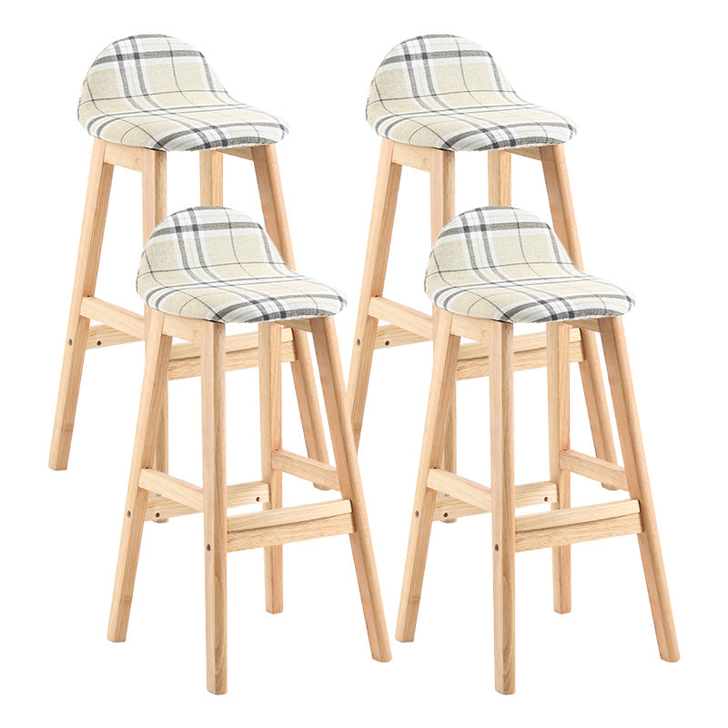 Contemporary Leather Solid Wood Barstools Indoor Bar Stool with Low Back White 4 Piece Set Clearhalo 'Bar Furniture' 'Bar Stools' 'bar_stools' 'furn' 'furn_bar_stools' 'furniture_bar_stools' 'Kitchen & Dining Furniture' 'kitchen&dining_furn' 'kitchen' 'kitchen_furn' Furniture' 4555785