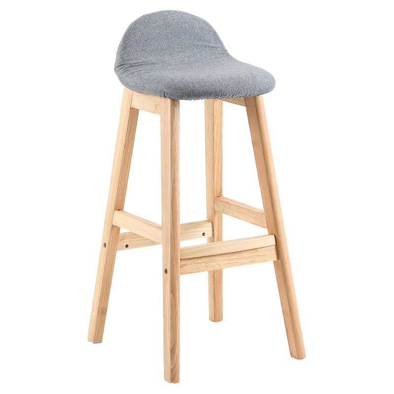 Contemporary Leather Solid Wood Barstools Indoor Bar Stool with Low Back Grey 1 Piece Clearhalo 'Bar Furniture' 'Bar Stools' 'bar_stools' 'furn' 'furn_bar_stools' 'furniture_bar_stools' 'Kitchen & Dining Furniture' 'kitchen&dining_furn' 'kitchen' 'kitchen_furn' Furniture' 4555786