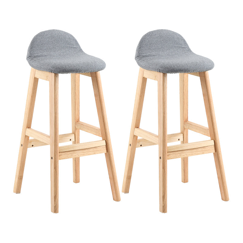 Contemporary Leather Solid Wood Barstools Indoor Bar Stool with Low Back Grey 2 Piece Set Clearhalo 'Bar Furniture' 'Bar Stools' 'bar_stools' 'furn' 'furn_bar_stools' 'furniture_bar_stools' 'Kitchen & Dining Furniture' 'kitchen&dining_furn' 'kitchen' 'kitchen_furn' Furniture' 4555787