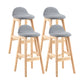 Contemporary Leather Solid Wood Barstools Indoor Bar Stool with Low Back Grey 4 Piece Set Clearhalo 'Bar Furniture' 'Bar Stools' 'bar_stools' 'furn' 'furn_bar_stools' 'furniture_bar_stools' 'Kitchen & Dining Furniture' 'kitchen&dining_furn' 'kitchen' 'kitchen_furn' Furniture' 4555788