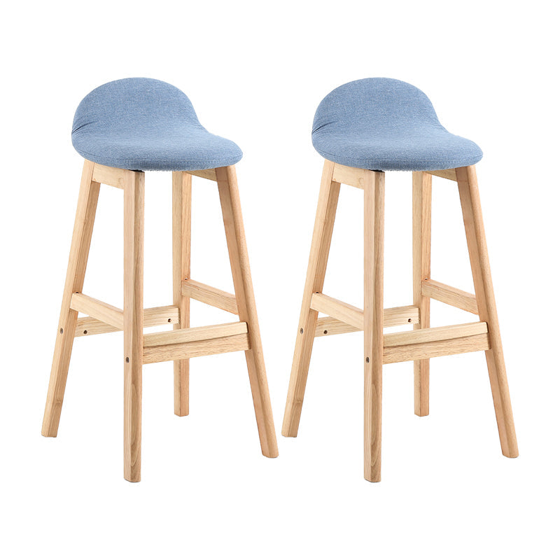 Contemporary Leather Solid Wood Barstools Indoor Bar Stool with Low Back Sky Blue-White 2 Piece Set Clearhalo 'Bar Furniture' 'Bar Stools' 'bar_stools' 'furn' 'furn_bar_stools' 'furniture_bar_stools' 'Kitchen & Dining Furniture' 'kitchen&dining_furn' 'kitchen' 'kitchen_furn' Furniture' 4555790
