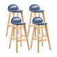Contemporary Leather Solid Wood Barstools Indoor Bar Stool with Low Back Dark Blue 4 Piece Set Clearhalo 'Bar Furniture' 'Bar Stools' 'bar_stools' 'furn' 'furn_bar_stools' 'furniture_bar_stools' 'Kitchen & Dining Furniture' 'kitchen&dining_furn' 'kitchen' 'kitchen_furn' Furniture' 4555794