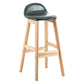 Contemporary Leather Solid Wood Barstools Indoor Bar Stool with Low Back Blackish Green 1 Piece Clearhalo 'Bar Furniture' 'Bar Stools' 'bar_stools' 'furn' 'furn_bar_stools' 'furniture_bar_stools' 'Kitchen & Dining Furniture' 'kitchen&dining_furn' 'kitchen' 'kitchen_furn' Furniture' 4555798