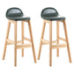 Contemporary Leather Solid Wood Barstools Indoor Bar Stool with Low Back Blackish Green 2 Piece Set Clearhalo 'Bar Furniture' 'Bar Stools' 'bar_stools' 'furn' 'furn_bar_stools' 'furniture_bar_stools' 'Kitchen & Dining Furniture' 'kitchen&dining_furn' 'kitchen' 'kitchen_furn' Furniture' 4555799