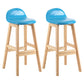 Contemporary Leather Solid Wood Barstools Indoor Bar Stool with Low Back Sky Blue 2 Piece Set Clearhalo 'Bar Furniture' 'Bar Stools' 'bar_stools' 'furn' 'furn_bar_stools' 'furniture_bar_stools' 'Kitchen & Dining Furniture' 'kitchen&dining_furn' 'kitchen' 'kitchen_furn' Furniture' 4555802