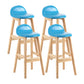 Contemporary Leather Solid Wood Barstools Indoor Bar Stool with Low Back Sky Blue 4 Piece Set Clearhalo 'Bar Furniture' 'Bar Stools' 'bar_stools' 'furn' 'furn_bar_stools' 'furniture_bar_stools' 'Kitchen & Dining Furniture' 'kitchen&dining_furn' 'kitchen' 'kitchen_furn' Furniture' 4555803