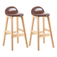 Contemporary Leather Solid Wood Barstools Indoor Bar Stool with Low Back Red Brown 2 Piece Set Clearhalo 'Bar Furniture' 'Bar Stools' 'bar_stools' 'furn' 'furn_bar_stools' 'furniture_bar_stools' 'Kitchen & Dining Furniture' 'kitchen&dining_furn' 'kitchen' 'kitchen_furn' Furniture' 4555805