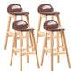 Contemporary Leather Solid Wood Barstools Indoor Bar Stool with Low Back Red Brown 4 Piece Set Clearhalo 'Bar Furniture' 'Bar Stools' 'bar_stools' 'furn' 'furn_bar_stools' 'furniture_bar_stools' 'Kitchen & Dining Furniture' 'kitchen&dining_furn' 'kitchen' 'kitchen_furn' Furniture' 4555806