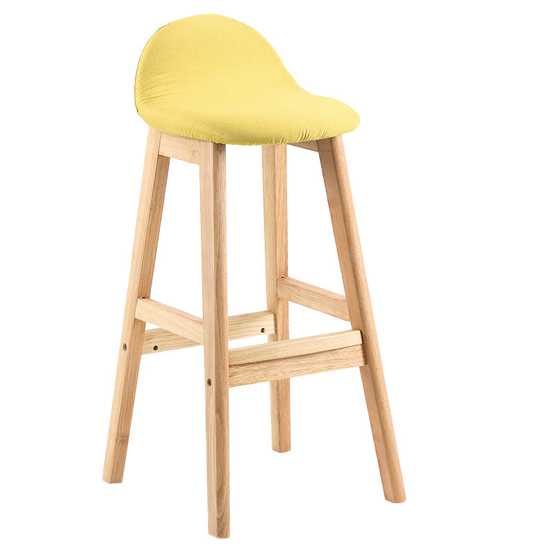 Contemporary Leather Solid Wood Barstools Indoor Bar Stool with Low Back Yellow 1 Piece Clearhalo 'Bar Furniture' 'Bar Stools' 'bar_stools' 'furn' 'furn_bar_stools' 'furniture_bar_stools' 'Kitchen & Dining Furniture' 'kitchen&dining_furn' 'kitchen' 'kitchen_furn' Furniture' 4555807