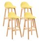 Contemporary Leather Solid Wood Barstools Indoor Bar Stool with Low Back Yellow 4 Piece Set Clearhalo 'Bar Furniture' 'Bar Stools' 'bar_stools' 'furn' 'furn_bar_stools' 'furniture_bar_stools' 'Kitchen & Dining Furniture' 'kitchen&dining_furn' 'kitchen' 'kitchen_furn' Furniture' 4555809