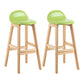 Contemporary Leather Solid Wood Barstools Indoor Bar Stool with Low Back Fruit Green 2 Piece Set Clearhalo 'Bar Furniture' 'Bar Stools' 'bar_stools' 'furn' 'furn_bar_stools' 'furniture_bar_stools' 'Kitchen & Dining Furniture' 'kitchen&dining_furn' 'kitchen' 'kitchen_furn' Furniture' 4555811