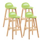 Contemporary Leather Solid Wood Barstools Indoor Bar Stool with Low Back Fruit Green 4 Piece Set Clearhalo 'Bar Furniture' 'Bar Stools' 'bar_stools' 'furn' 'furn_bar_stools' 'furniture_bar_stools' 'Kitchen & Dining Furniture' 'kitchen&dining_furn' 'kitchen' 'kitchen_furn' Furniture' 4555812