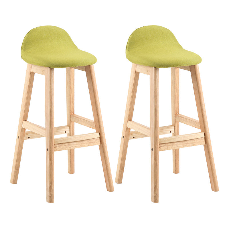 Contemporary Leather Solid Wood Barstools Indoor Bar Stool with Low Back Green 2 Piece Set Clearhalo 'Bar Furniture' 'Bar Stools' 'bar_stools' 'furn' 'furn_bar_stools' 'furniture_bar_stools' 'Kitchen & Dining Furniture' 'kitchen&dining_furn' 'kitchen' 'kitchen_furn' Furniture' 4555814