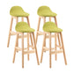 Contemporary Leather Solid Wood Barstools Indoor Bar Stool with Low Back Green 4 Piece Set Clearhalo 'Bar Furniture' 'Bar Stools' 'bar_stools' 'furn' 'furn_bar_stools' 'furniture_bar_stools' 'Kitchen & Dining Furniture' 'kitchen&dining_furn' 'kitchen' 'kitchen_furn' Furniture' 4555815