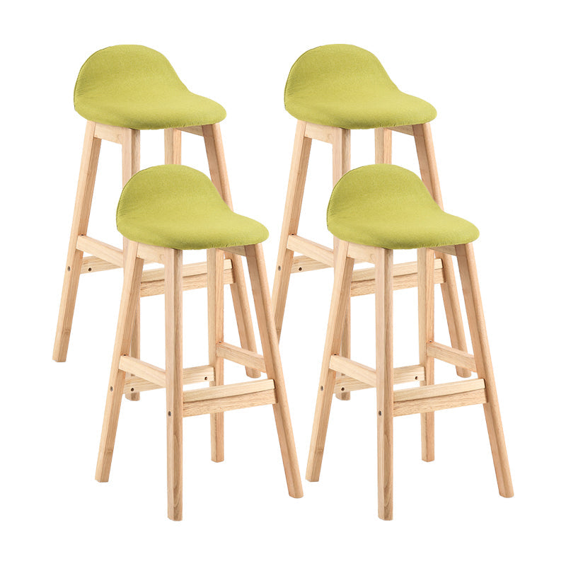 Contemporary Leather Solid Wood Barstools Indoor Bar Stool with Low Back Green 4 Piece Set Clearhalo 'Bar Furniture' 'Bar Stools' 'bar_stools' 'furn' 'furn_bar_stools' 'furniture_bar_stools' 'Kitchen & Dining Furniture' 'kitchen&dining_furn' 'kitchen' 'kitchen_furn' Furniture' 4555815