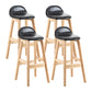 Contemporary Leather Solid Wood Barstools Indoor Bar Stool with Low Back Black 4 Piece Set Clearhalo 'Bar Furniture' 'Bar Stools' 'bar_stools' 'furn' 'furn_bar_stools' 'furniture_bar_stools' 'Kitchen & Dining Furniture' 'kitchen&dining_furn' 'kitchen' 'kitchen_furn' Furniture' 4555818